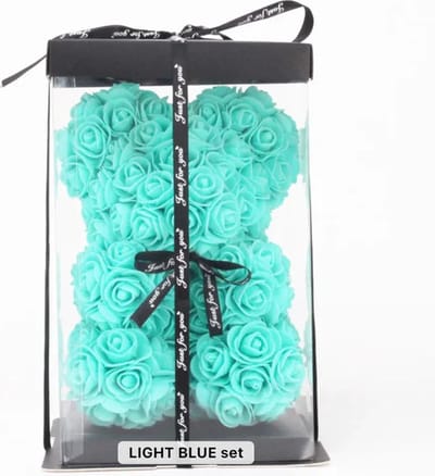 SEVENMOON - Rozen Teddy Beer Valentijn | Valentijnscadeau | Liefde | Baby | Vriendin | Kerstcadeau | Rozen beer | Ideale Cadeau | Inclusief Giftbox - 25CM