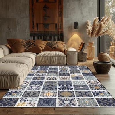 Perzisch Retro Klassieke Stijl Tapijt voor Woonkamer Geometrisch Grote Maat Kleedkamer Vloerkleed Slaapkamer Nachtkastje Decoratie Lounge Vloermatten 60x90cm