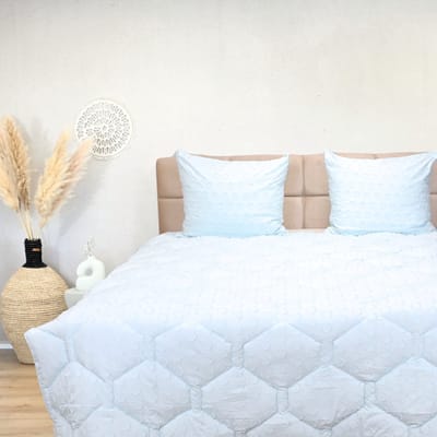 HappyBed Dekbed zonder overtrek 140x200 - Tufted - Wasbaar dekbed - Dekbed zonder hoes - Hoesloos Dekbed - Ice Blue