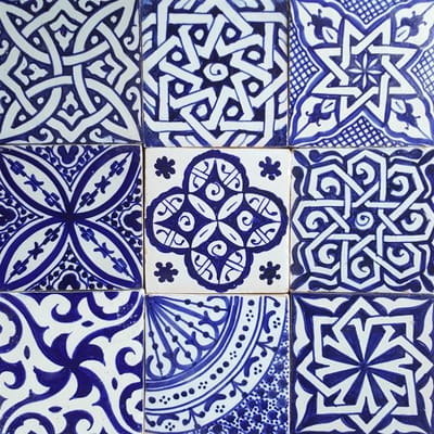 Wandtegels – Handgeschilderd keramiek – Set van 9 – 10×10 cm – Mediterrane stijl