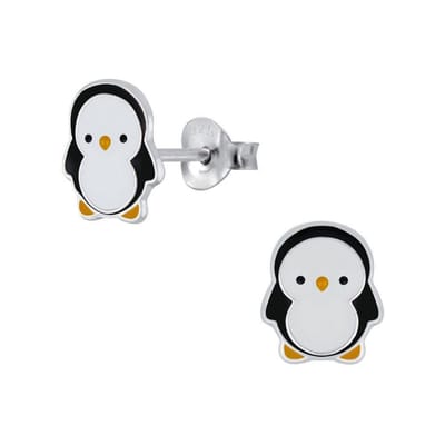 Zilveren oorstekers kinderen - Pinguïn - Hypoallergeen - 925 zilver