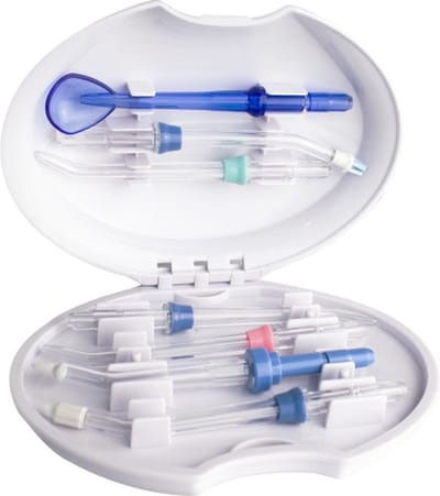 Mobiclinic ID-01 - Elektrische Monddouche - Mondhygiëne - Waterflosser - Tandreiniging - 7 koppen - 600 ml Waterreservoir - Irrigator - Gemakkelijk te gebruiken - Tandvlees en tong - Verwijdert bacteriën en plaque
