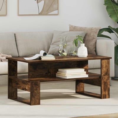 vidaXL - Salontafel - Rook - Eiken - 90 - x - 50 - x - 40 - cm - Bewerkt - hout