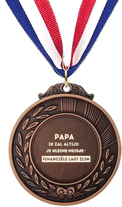 Akyol - papa ik zal altijd je financiële last zijn medaille bronskleuring - Papa - familie mensen die een papa hebben - cadeau
