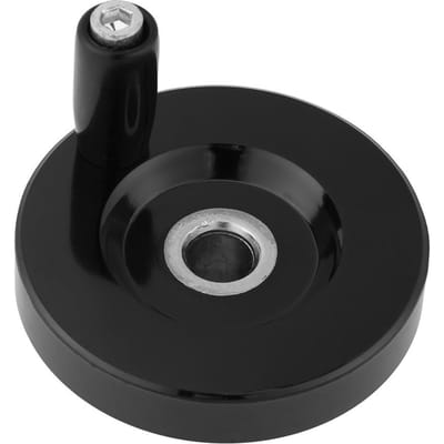 1 volant arrière ondulé noir pour fraiseuse avec poignée tournante(16 x 160mm)