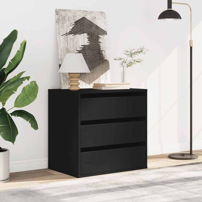 vidaXL - Ladekast - 60x41x58 - cm - bewerkt - hout - zwart