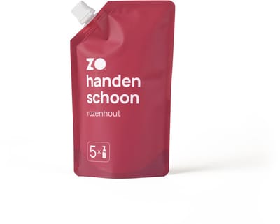 ZO Handzeep Schuim Navulzak - Rozenhout geur - Met 5 navullingen - 100% Natuurlijk en Vegan