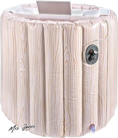Mrs. Jones Opblaasbare badkuip opvouwbaar automatisch opblaasbaar bad met opladen van mobiele telefoon draagbare spa badkuip voor ijsbad opvouwbaar badkuip 90 x 70 cm .