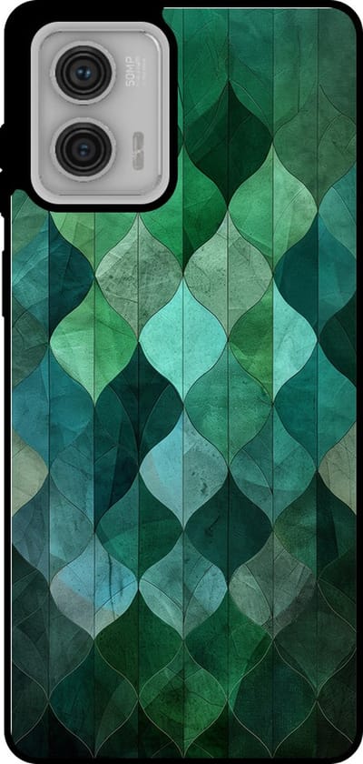 Smartphonica Telefoonhoesje Geschikt voor Motorola Moto G73 met groene bladeren opdruk - TPU backcover case green leaf design - Groen geschikt voor Motorola Moto G73