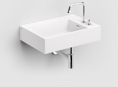 Clou Flush wastafel 60cm, met 5 voorbewerkte kraangaten, aluite