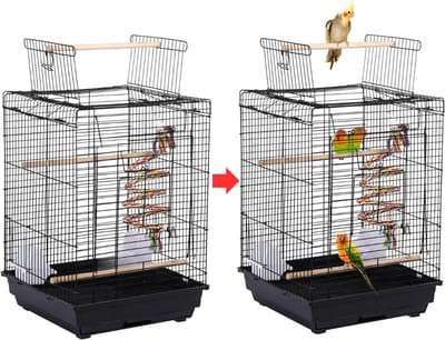 MKSS® Vogelkooi - Papegaaienkooi - Vogelkooien voor Binnen - Zwart