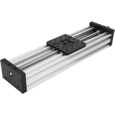 Schroefglijdende lineaire tafel aluminiumlegering 3D-printer graveermachine 2mm Zwart Zilver 250mm / 9.84in