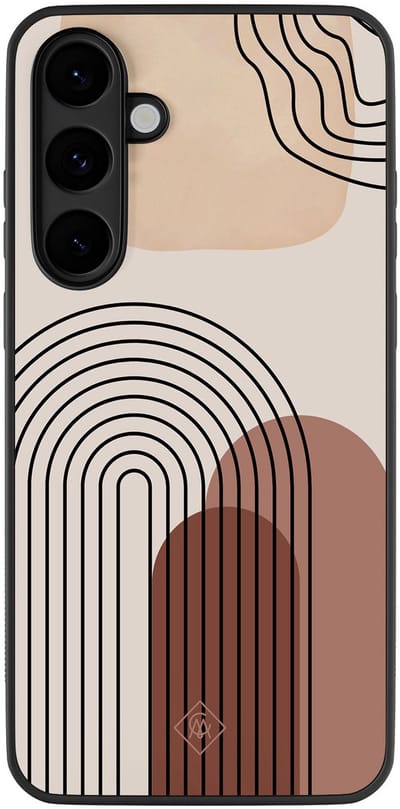 Casimoda® hoesje - Geschikt voor Samsung Galaxy S25 FE - Warm Curves - Zwart TPU Backcover - Planten - Multi