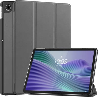 Hoesje - Geschikt voor Lenovo Tab 10.1 inch - Dun & Stevig - Hardcover Book Case - Trifold Bookcase Hoes - Hard Cover - Tablethoes - Grijs