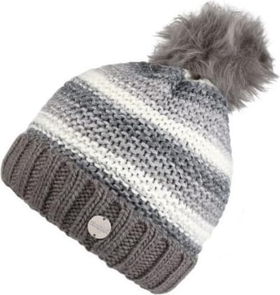 Frosty IV met Fleece gevoerde, gebreide muts met pompom van Regatta voor Dames, Muts, loodgrijs