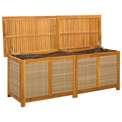 vidaXL - Tuinopslagdoos - 185 - L - Massief - Acacia - Hout - 150 - x - 50 - x - 56 - cm - Beige
