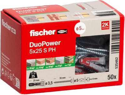 Universele Pluggen - Kunststof Bevestiging - Stevig Ophangen - Twee Componenten Technologie - 5x25mm - Multi