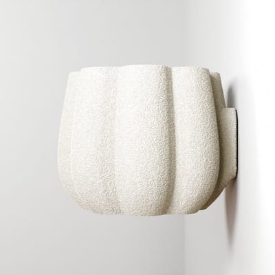 Fleuriek - Design bloempot met structuur – Moderne plantenpot van duurzaam bioplastic – Lichtgewicht & stijlvol, geschikt voor kamerplanten - Beige plantenpot voor aan de muur - Ø12 cm