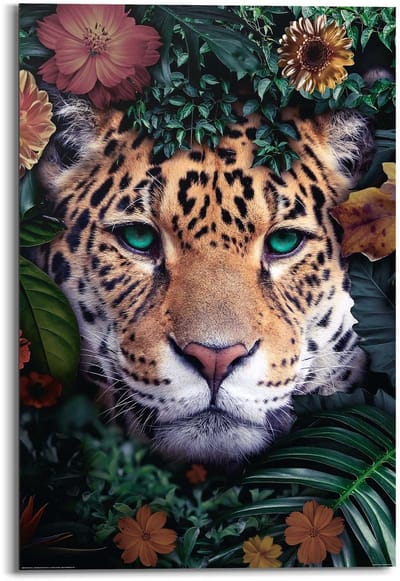 Schilderij Jungle luipaard - 90 x 60 - Hout - REINDERS