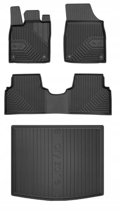 Frogum Voordeelset - Automatenset No.77 + Dry Zone Kofferbakmat - Geschikt voor Volkswagen ID.3 Hatchback (vanaf 2019) - Hoge laadvloer - TPE Rubber - Geurloos - Zwart