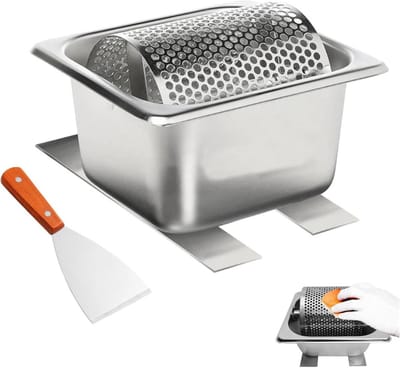 Roestvrijstalen boterroller, 1,8 liter boterroller met draagriem, duurzame boterverdeler, boterroller met standaard, efficiënt herbruikbaar hulpmiddel voor winkelkeuken, maïsbrood, steaks