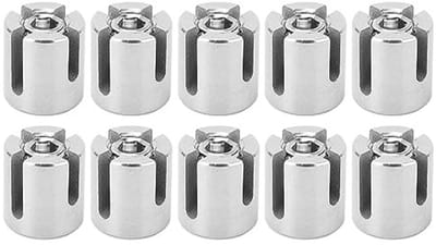 Dailygoods- Kruiskabelklem Roestvrij Staal - Kabelhouder - Kabelverbinder - Kabelklemmen - Draadkabel - 10 Stuks - Kabelklem