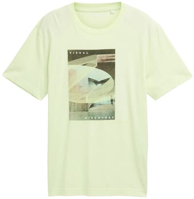 Tom Tailor - T-shirt - Maat S - Mannen - Geel - katoen
