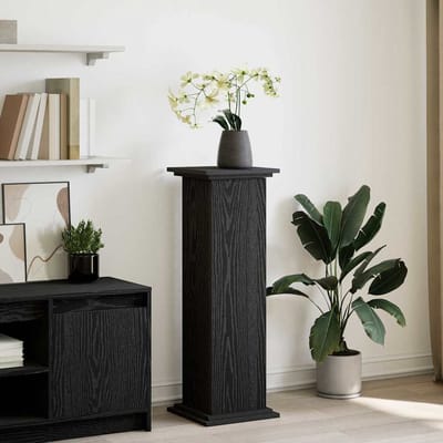 vidaXL - Displaystand - Zwart - Eiken - 31 - x - 30 - x - 90 - cm - Bewerkt - hout