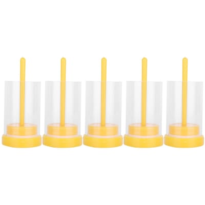 5 Stuks Koningin Bij Markering Fles Vanger Kooi Buis Lichtgewicht Plastic Bijenhouder Accessoire white