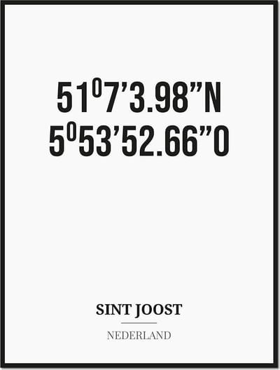 Poster/kaart SINT JOOST met coördinaten