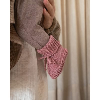 Lodger - Baby Slofjes Gebreid - Rood - 0-6 Maanden - Katoen - Newborn Slofjes & Babysokjes