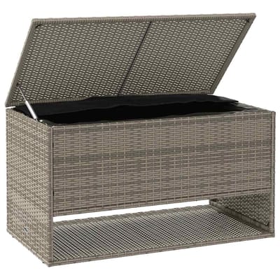 vidaXL - Opbergbox - voor - buiten - 100x55x55,5 - cm - poly - rattan - grijs