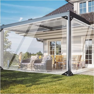 PVC Gordijn - Buitengordijn Transparant - Terras Afschermen - Waterdicht 05 mm dik - 650 g/m² - Transparant