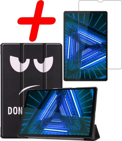 Hoesje Geschikt voor Lenovo Tab M10 FHD Plus (2e / 2nd Generatie) - Met Screenprotector - Trifold Bookcase - Hard Cover - Hardcover Book Case - Tablet Hoes - Don't Touch Me