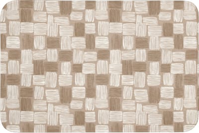 Badmat 90x60 cm - Antislip - Blok - Patroon - Bruin - Badmatten voor badkamer - Badkamermat - Douchemat - Badkamer mat