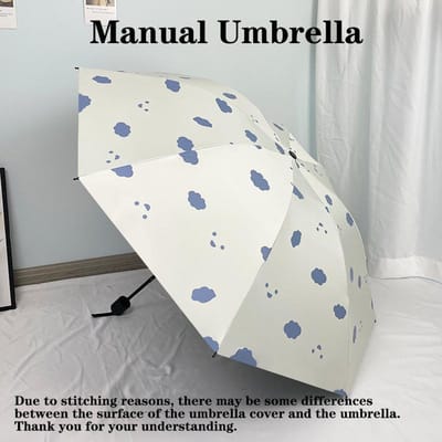 Uv paraplu parasol Smiling Sky zonne-paraplu's Draagbare opvouwbare automatische paraplu Wind- en waterdicht Student volwassene regenkleding white