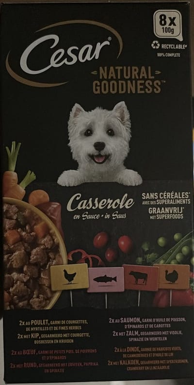3x Cesar Hondenvoer - Casserole in Saus - Maaltijdkuipjes 8x100g