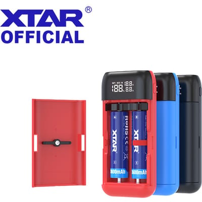 XTAR Power Bank 18650 batterijlader PB2SL V2 QC3.0 snel opladen 21700 20700 18650 oplaadbare batterijen oplader PowerBank PB2SL V2-BLACK