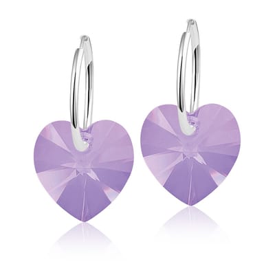 Montebello Oorbellen Alicia HZ114 - Swarovski Hart - 925 Zilver Gerhod. - Ø14mm - 24mm