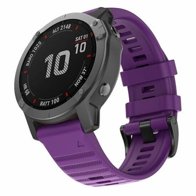 By Qubix - Geschikt voor Garmin bandje - 26mm Quickfit - Siliconen bandje - Paars - Geschikt voor Garmin Instinct 3 - 50mm