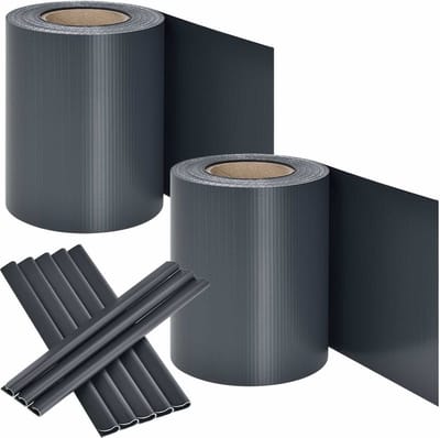 PVC Privacystrips - 2 stuks - 35 meter - Antraciet - Incl. Bevestigingsklemmen