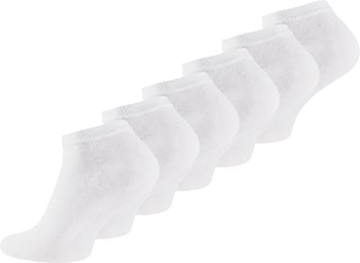 BAMBOE Enkelsokken Heren, Sneakersokken, Unisex, 6 paar - Wit 35/40