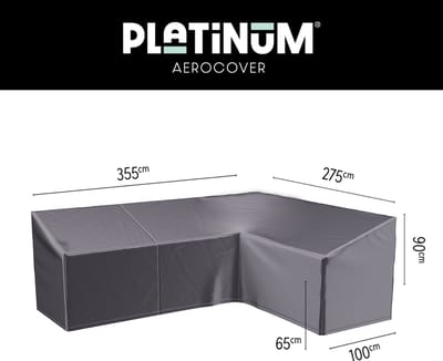 Platinum AeroCover - Loungebankhoes L-vorm - 355x275x100xH65/90cm Rechts - Ademend - Waterproof - Hoge kleurechtheid