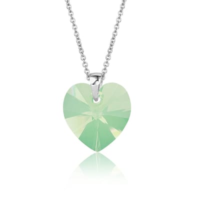 Montebello Ketting Fleur HZ528 - Swarovski Hart - 925 Zilver Gerhod. - Ø14mm - 50cm