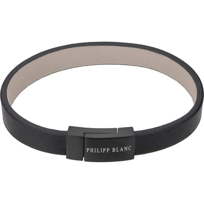 Echt leer en roestvrij stalen armband Philipp Blanc Anton