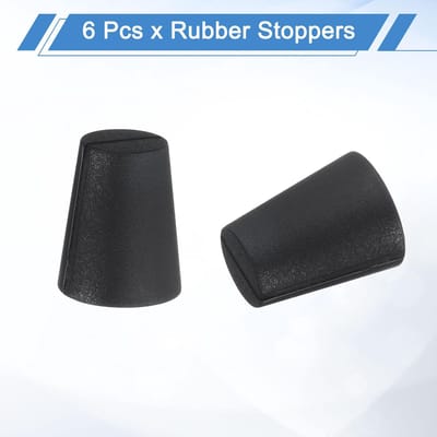 6 stuks doppen van massief rubber, 11 mm tot 16 mm, conische doppen, siliconenrubber, bestand tegen hoge temperatuur, voor gatstop, spuiten, coating, kleurbescherming, zwart, 20 mm