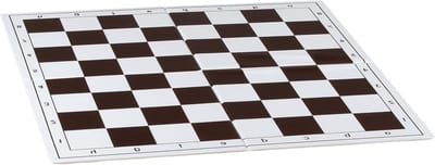 Schaakbord Kunststof - Opvouwbaar Bord - Strategisch Spel - Dubbel Opvouwbaar - 57 mm Velden - Wit Bruin