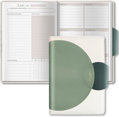 Agenda Weekplanner - Planning Boek - Afspraken Bijhouden - Overzichtelijk Weekoverzicht - 21 x 14 cm - Groen