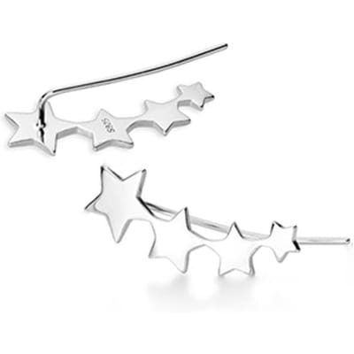925 Sterling Zilver Eén Woord Rij Ster Oorhaak Meteor Vrouwelijk Temperament Literair Sen Serie Koreaanse Mode Oorbellen gray