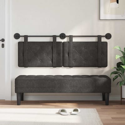 vidaXL - Hangend - hoofdbord - Zwart - Antiek - PU